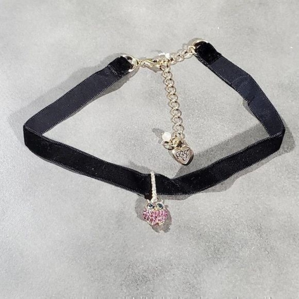 Betsey Johnson jeweled Owl choker necklace‎